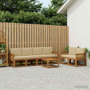 Set vanjskih sofa 7 pcs Prirodna i bež Poliester