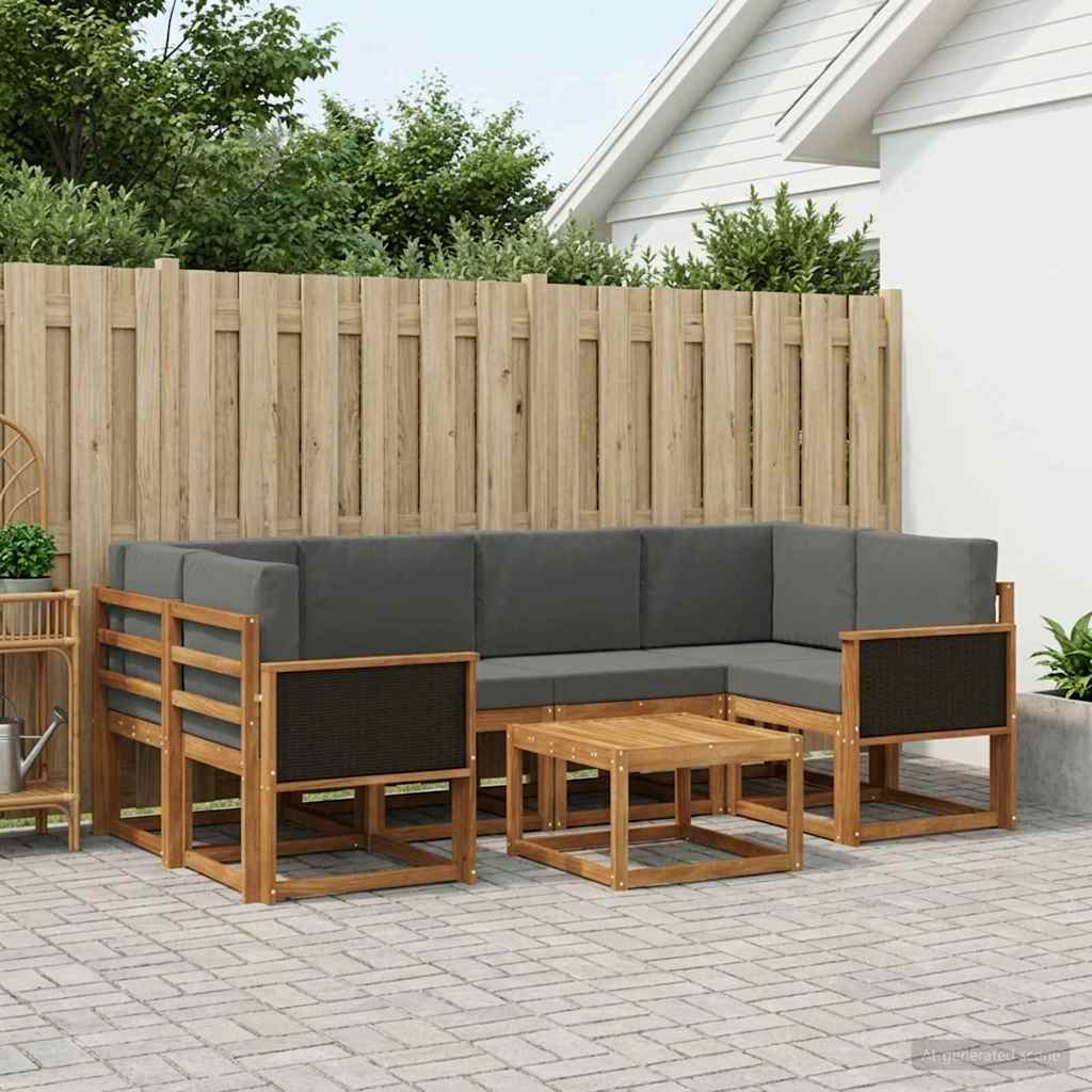 Set vanjskih sofa 5 kom. Prirodna i antracit