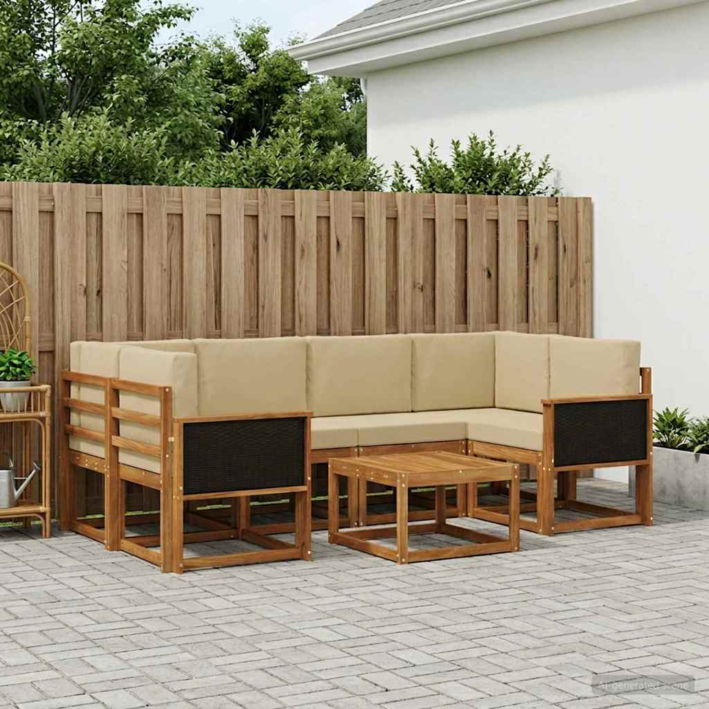 Set vanjskih sofa s jastukom 5 pcs Prirodna