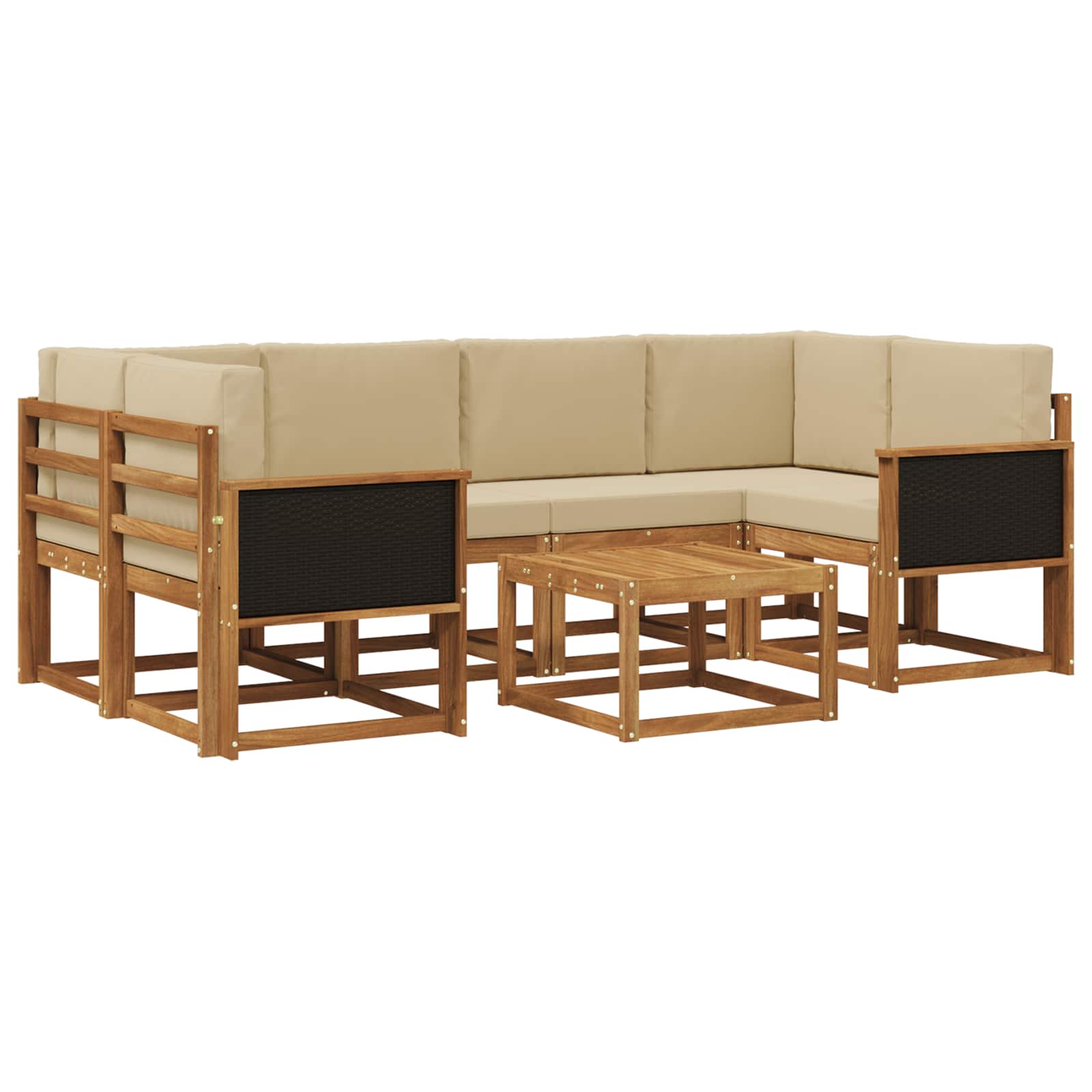 Set vanjskih sofa s jastukom 5 pcs Prirodna