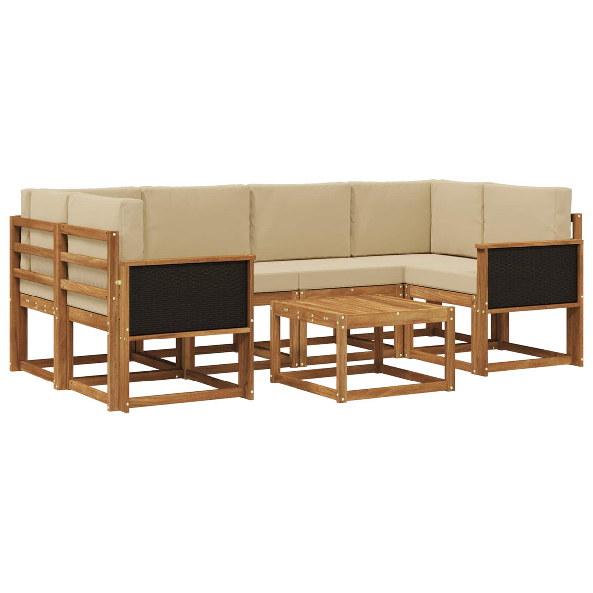 Set vanjskih sofa s jastukom 5 pcs Prirodna
