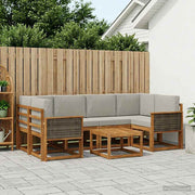 Set vanjskih sofa 5 kom. Prirodna i svjetlosiva