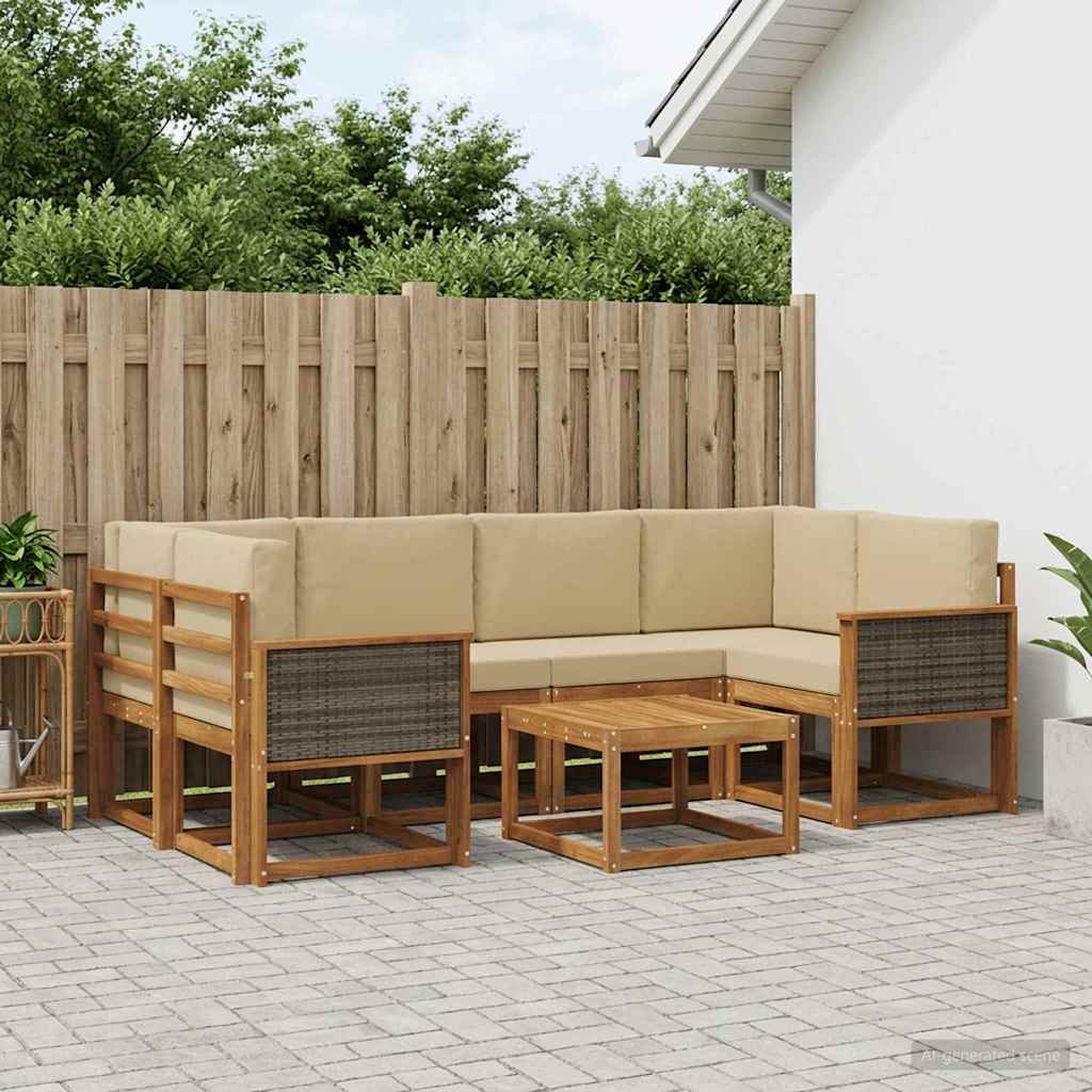 Set vanjskih sofa s jastukom 5 pcs Prirodna