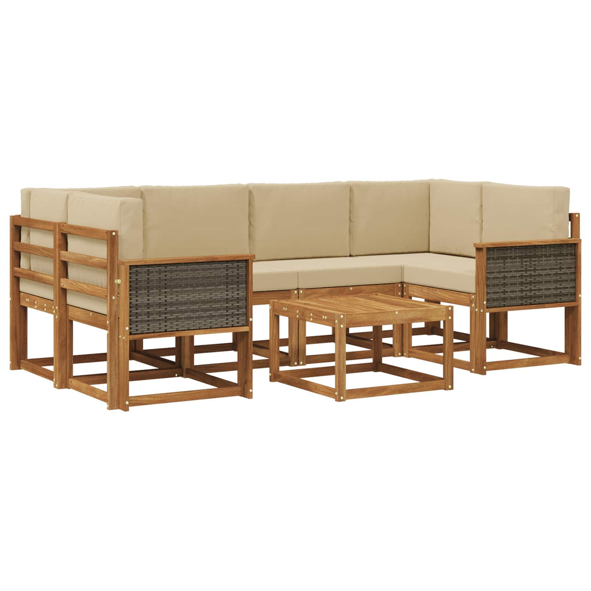 Set vanjskih sofa s jastukom 5 pcs Prirodna