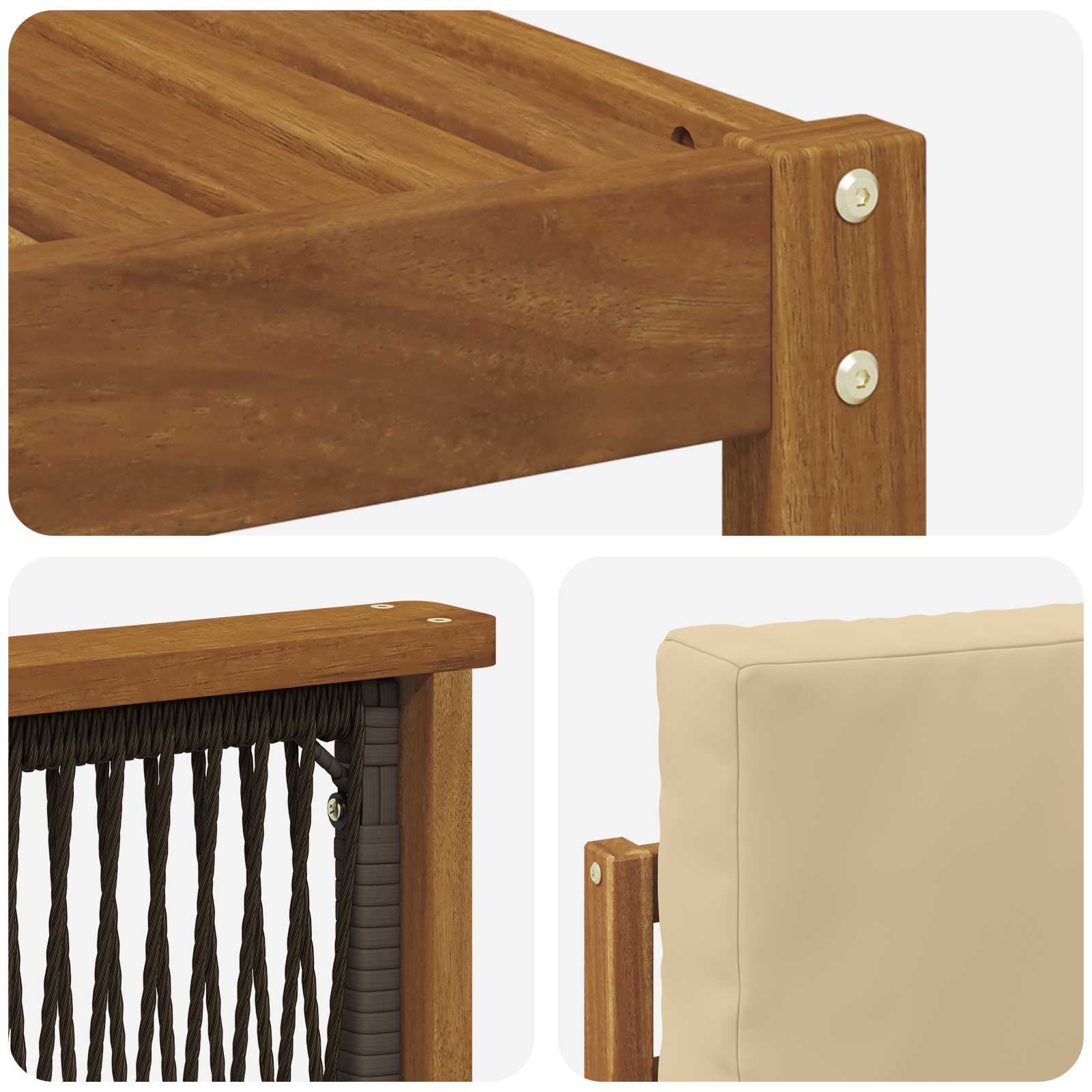 Set vanjskih sofa s jastukom 5 pcs Prirodna