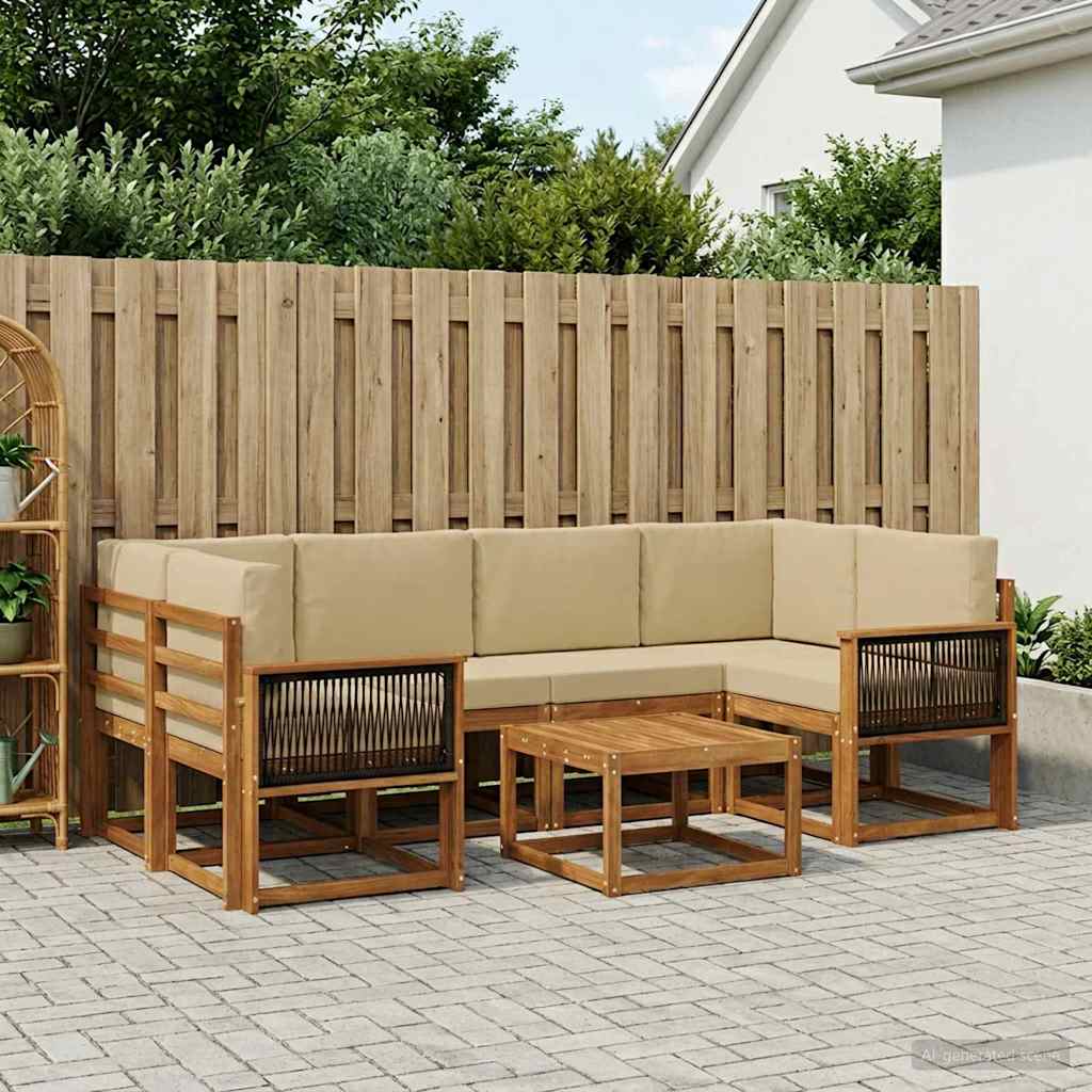 Set vanjskih sofa s jastukom 5 pcs Prirodna