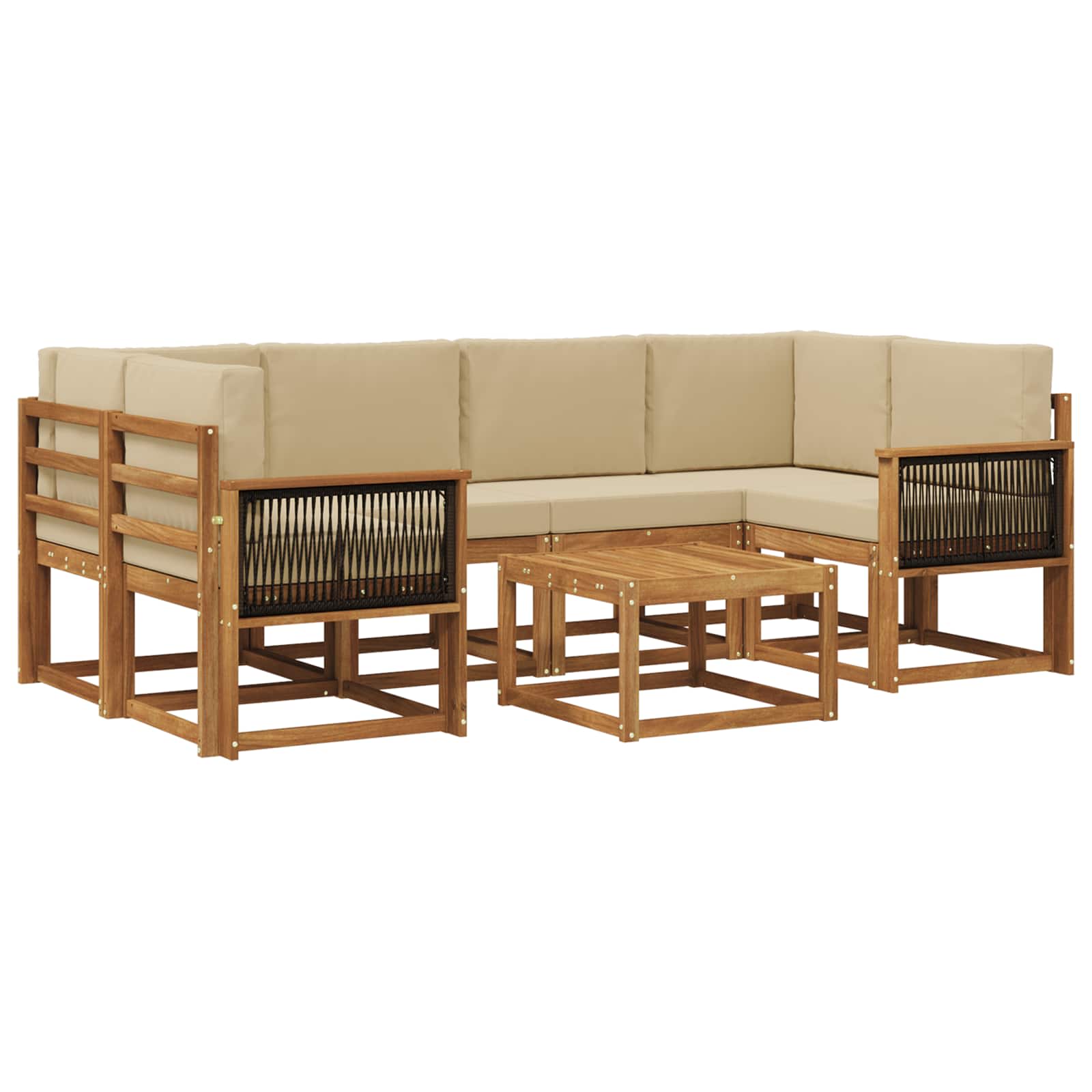 Set vanjskih sofa s jastukom 5 pcs Prirodna