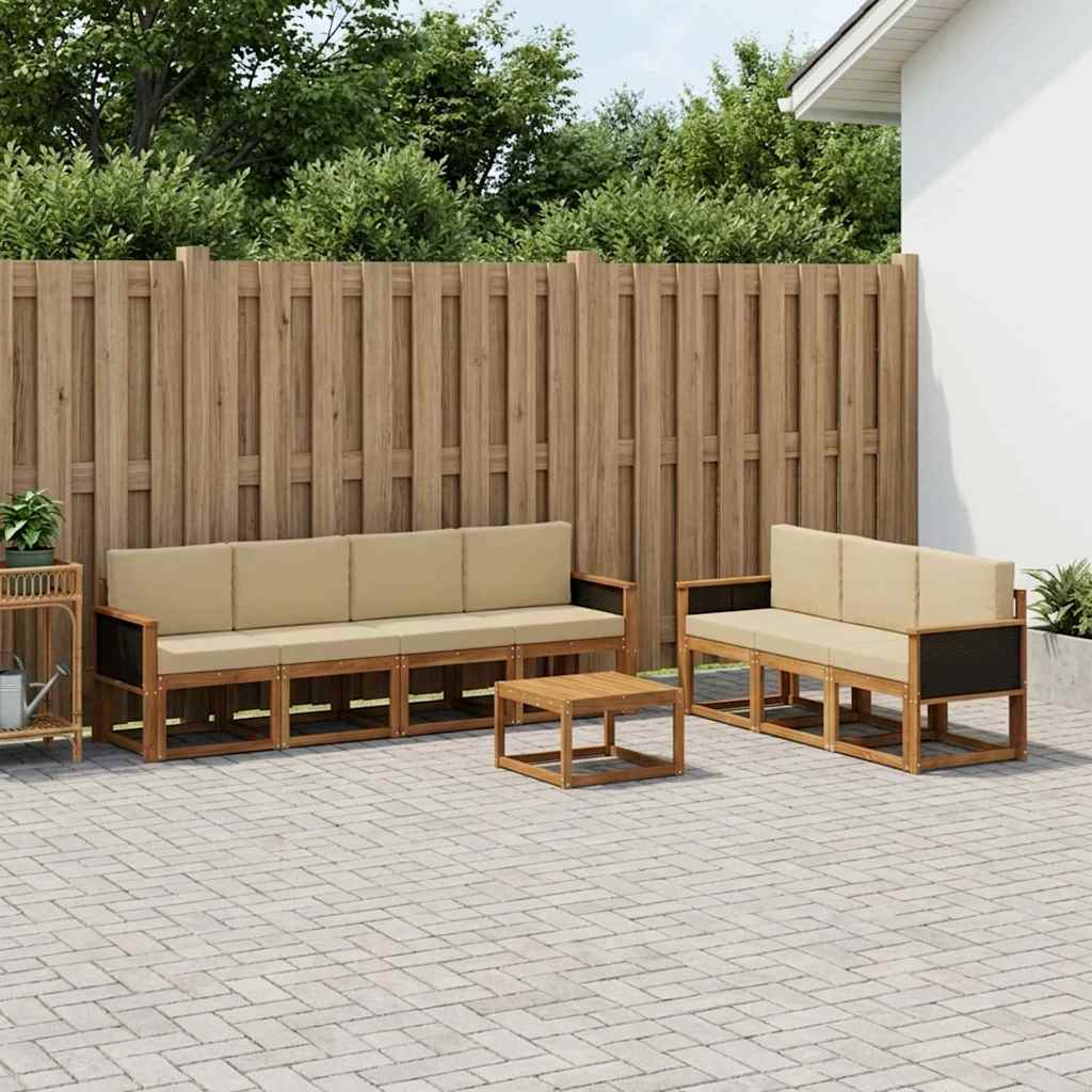 Set vanjskih sofa 7 kom. Prirodna