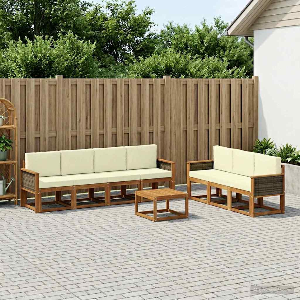 Set vanjskih sofa s jastukom 7 pcs