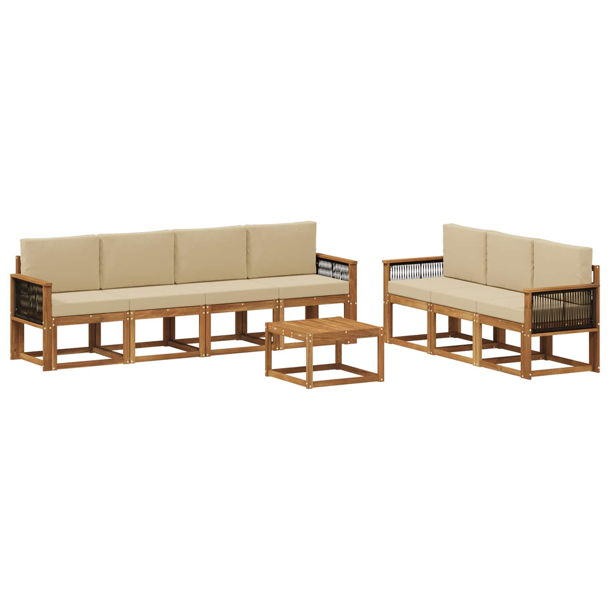 Set vanjskih sofa s jastukom 7 pcs Prirodna