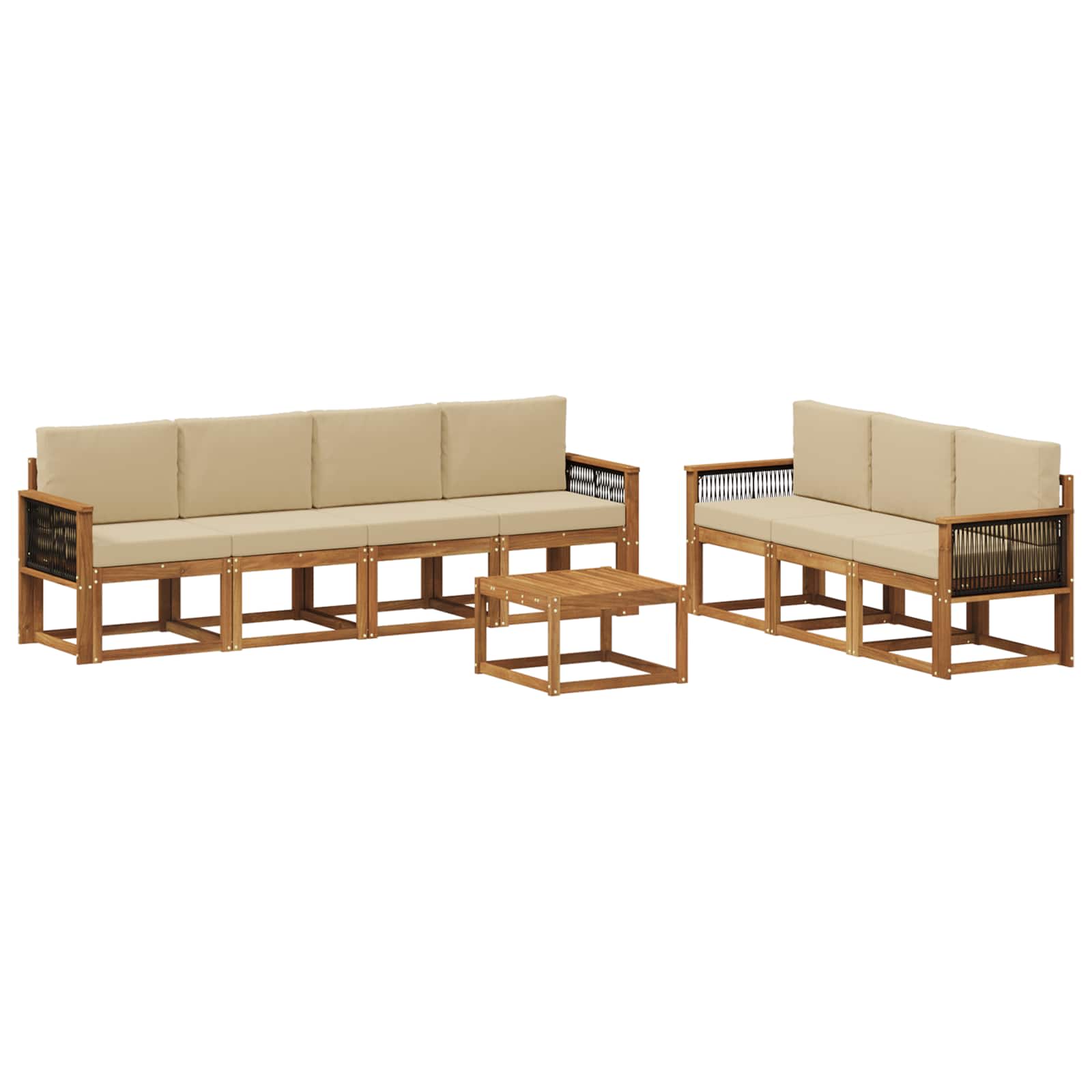 Set vanjskih sofa s jastukom 7 pcs Prirodna