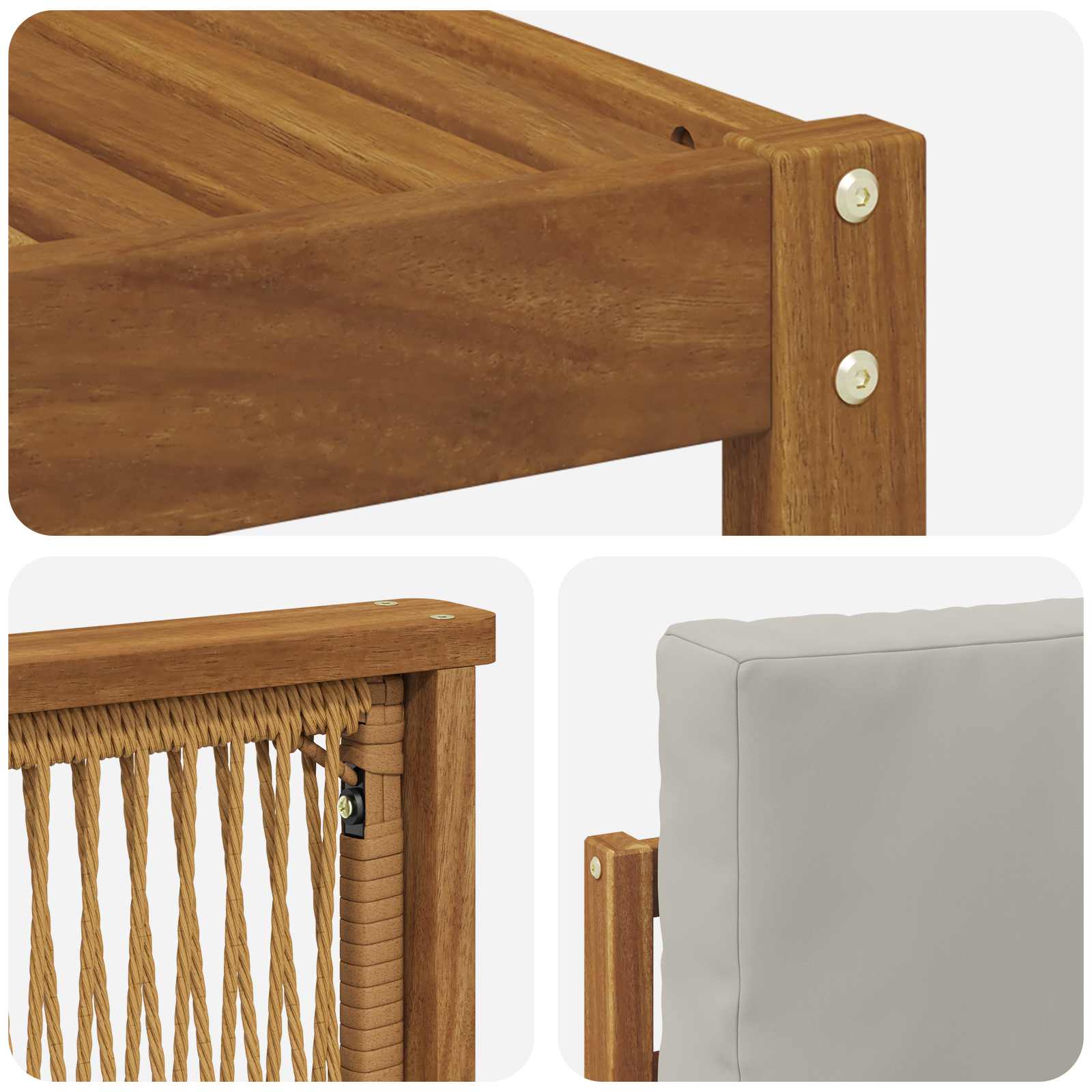 Set vanjskih sofa 8 pcs Prirodna i svjetlosiva Poliester