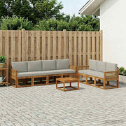 Set vanjskih sofa 8 pcs Prirodna i svjetlosiva Poliester