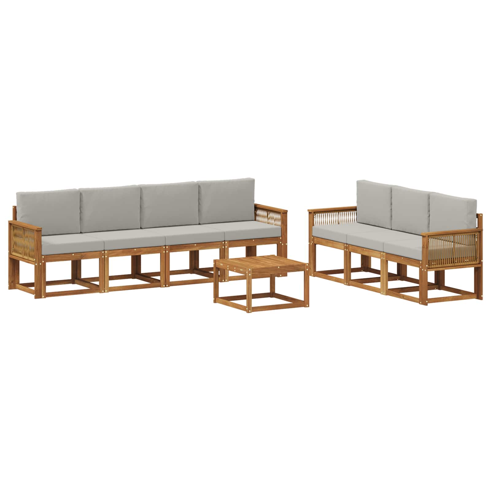 Set vanjskih sofa 8 pcs Prirodna i svjetlosiva Poliester