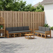 Set vanjskih sofa 8 pcs Prirodna i antracit Poliester