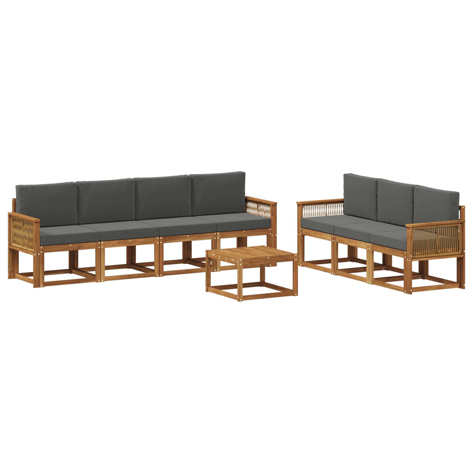 Set vanjskih sofa 8 pcs Prirodna i antracit Poliester