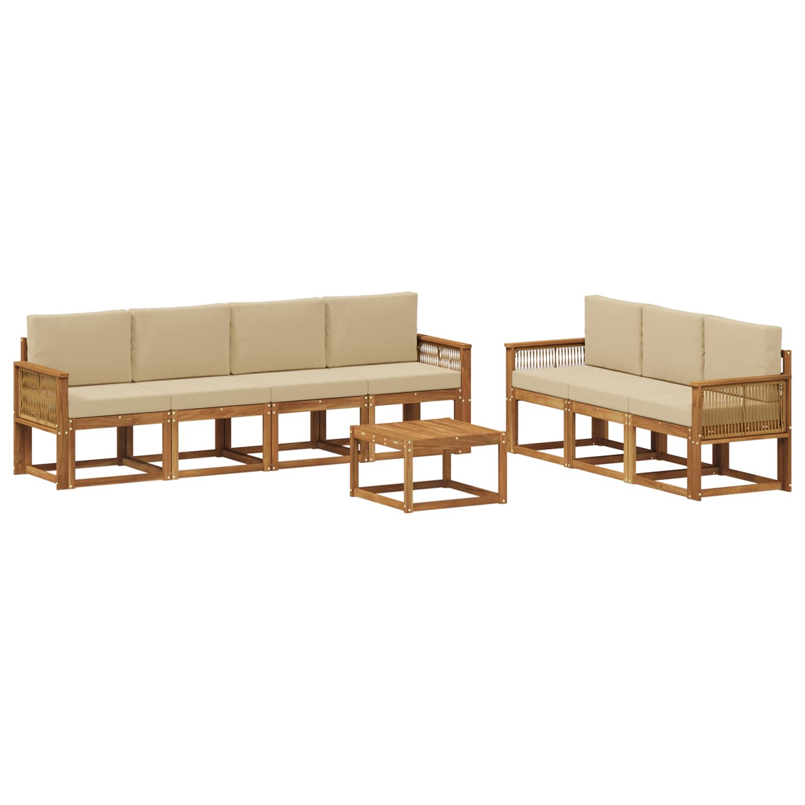 Set vanjskih sofa 8 pcs Prirodna i bež Poliester