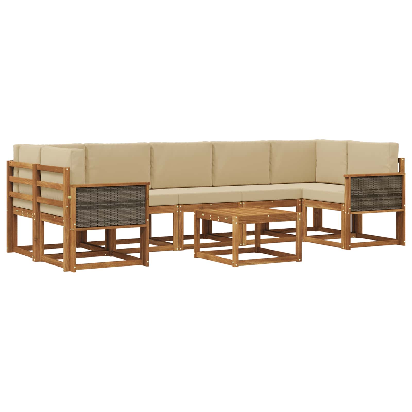 Set vanjskih sofa s jastukom 6 pcs Prirodna