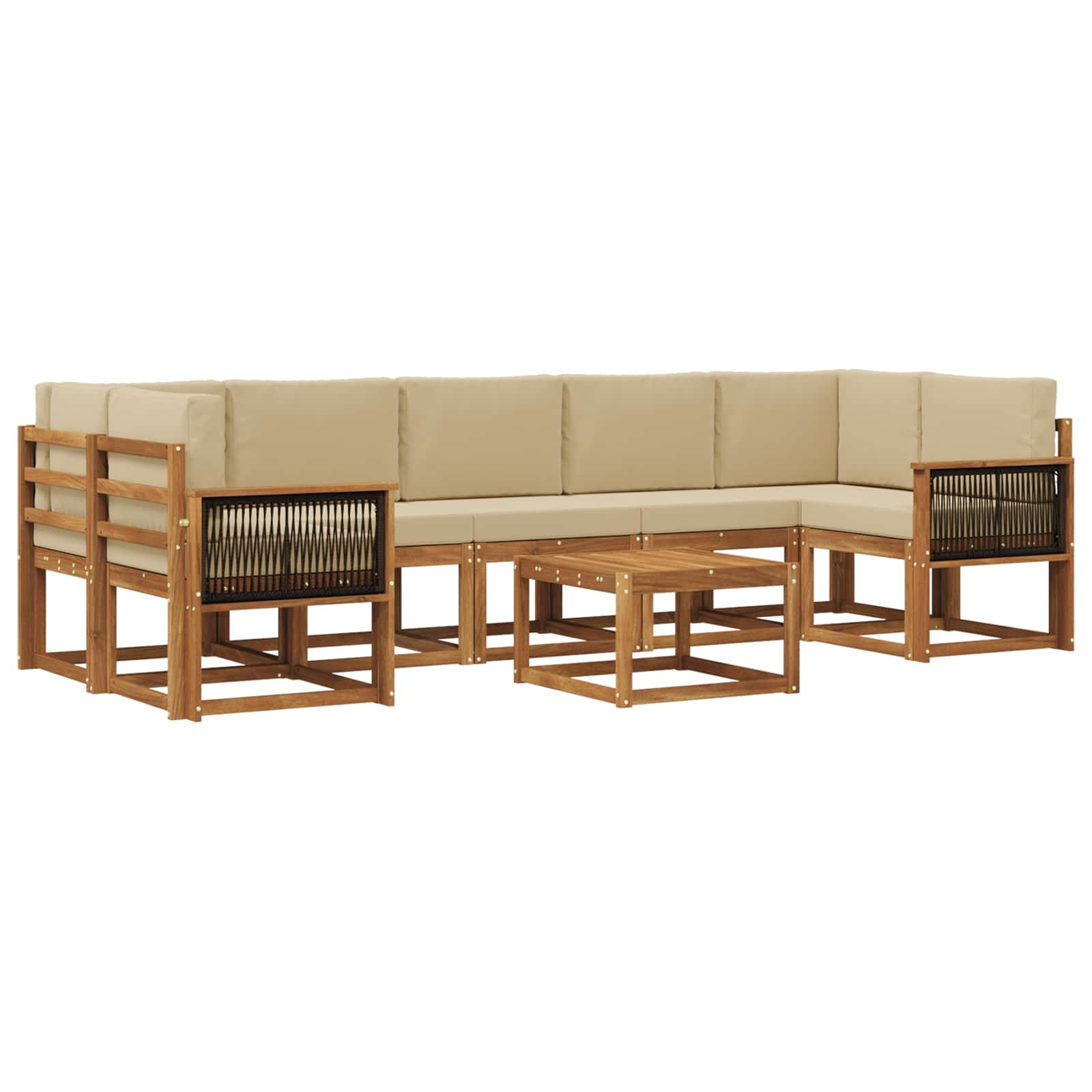 Set vanjskih sofa s jastukom 6 pcs Prirodna