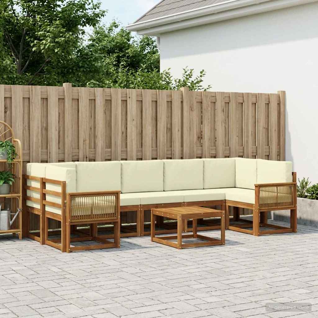 Set vanjskih sofa 8 pcs Prirodna i krem Poliester
