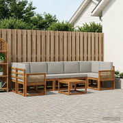 Set vanjskih sofa 8 pcs Prirodna i svjetlosiva Poliester