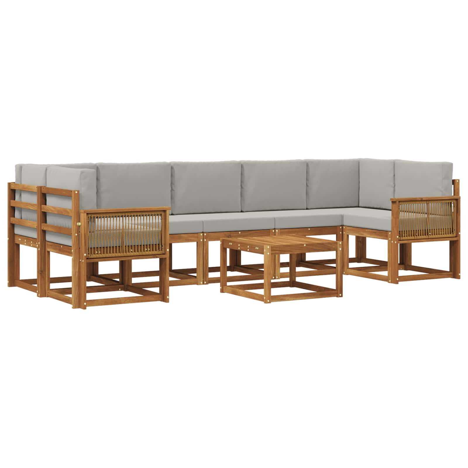 Set vanjskih sofa 8 pcs Prirodna i svjetlosiva Poliester