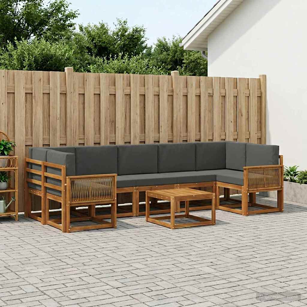 Set vanjskih sofa 8 pcs Prirodna i antracit Poliester
