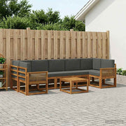 Set vanjskih sofa 8 pcs Prirodna i antracit Poliester