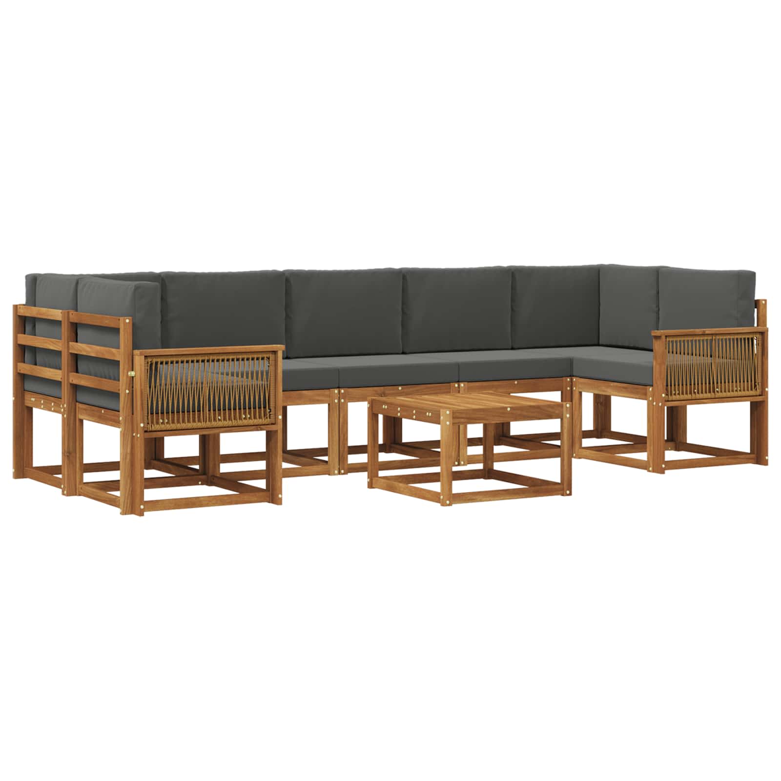 Set vanjskih sofa 8 pcs Prirodna i antracit Poliester