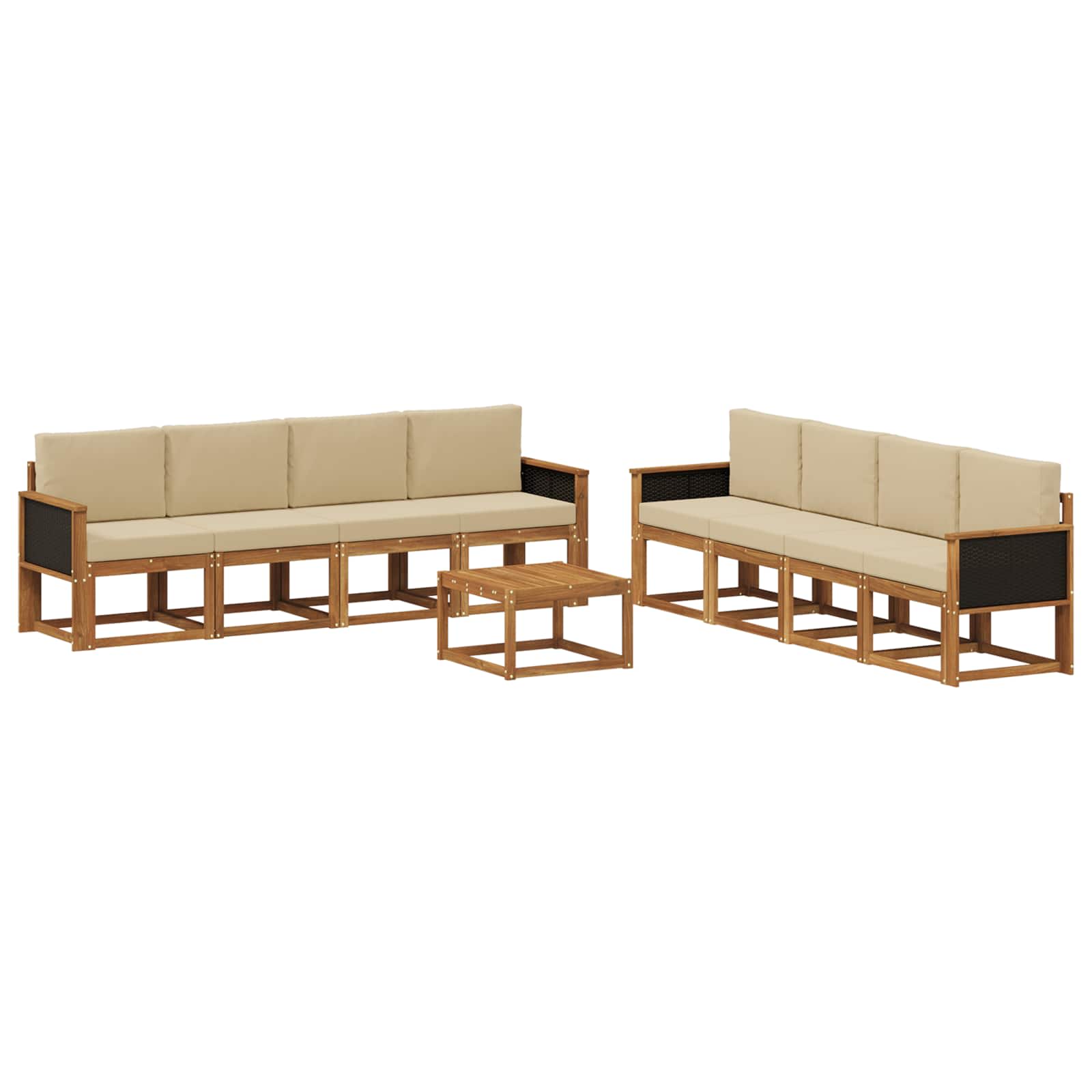 Set vanjskih sofa s jastukom 7 pcs Prirodna