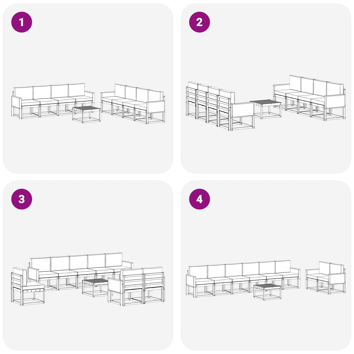 Set vanjskih sofa 9 kom. Prirodna i antracit