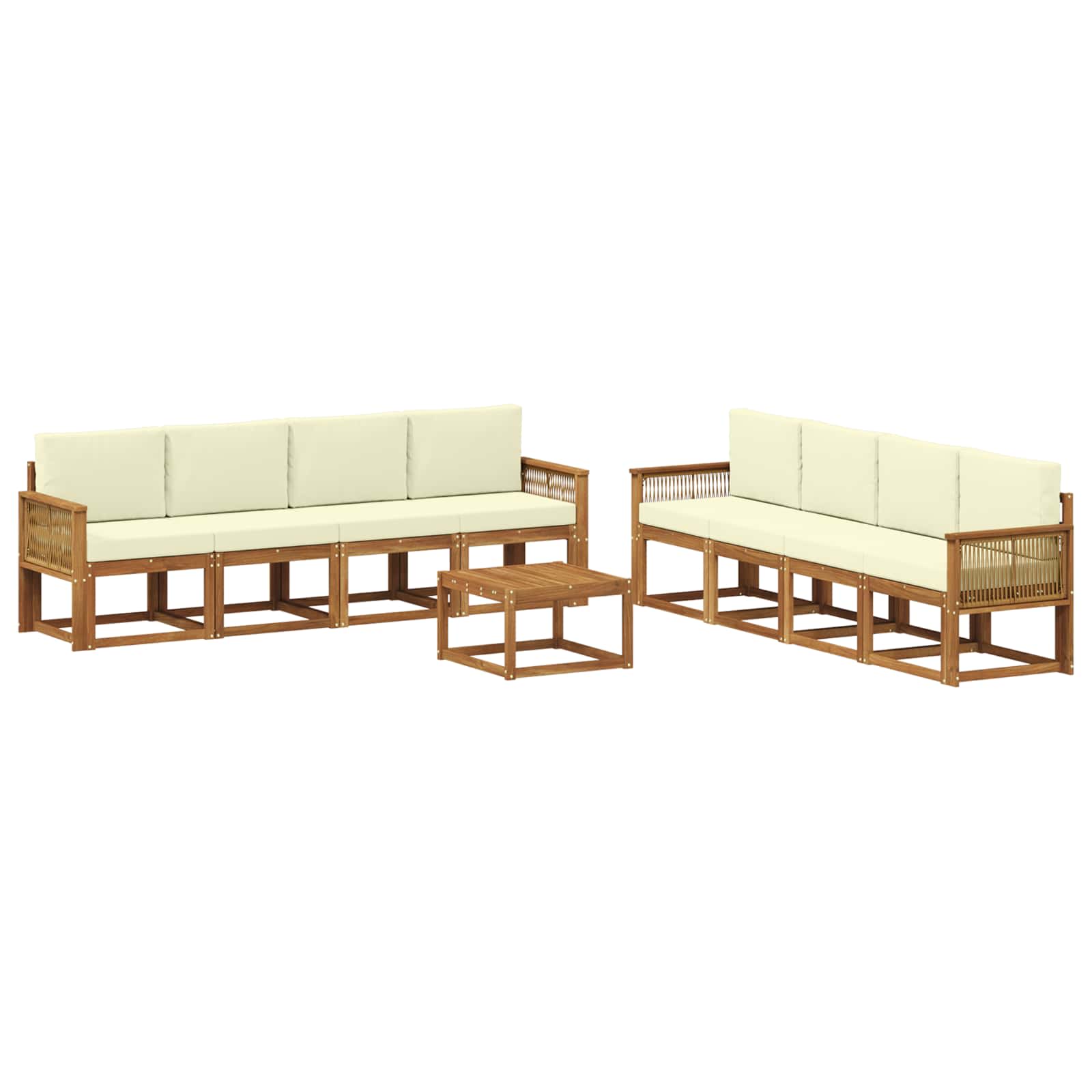 Set vanjskih sofa 9 pcs Prirodna i krem Poliester