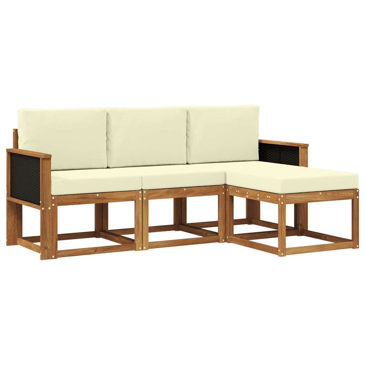 Set vanjskih sofa 4 kom. Prirodna i krem