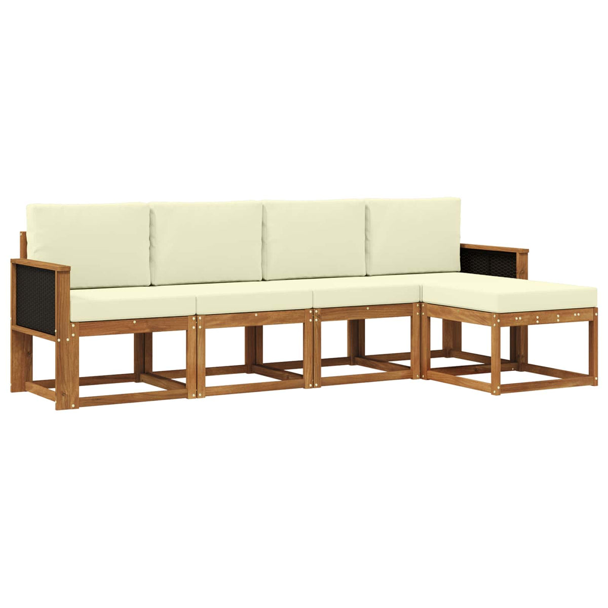 Set vanjskih sofa 5 pcs Prirodna i krem Poliester