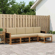 Set vanjskih sofa 5 pcs Prirodna i bež Poliester
