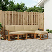 Set vanjskih sofa 5 pcs Prirodna i bež Poliester