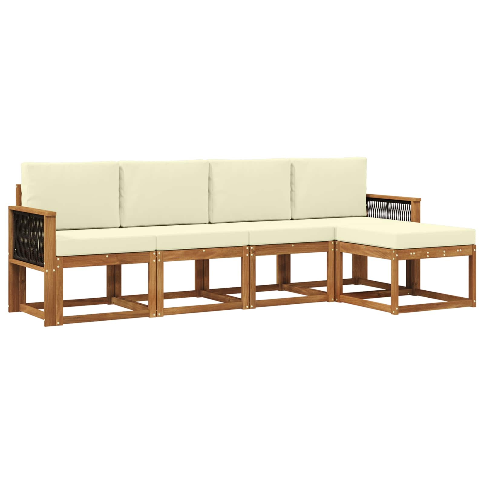 Set vanjskih sofa 5 pcs Prirodna i krem Poliester