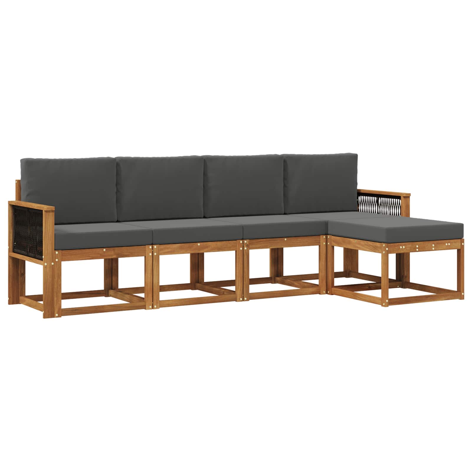 Set vanjskih sofa 5 pcs Prirodna i antracit Poliester