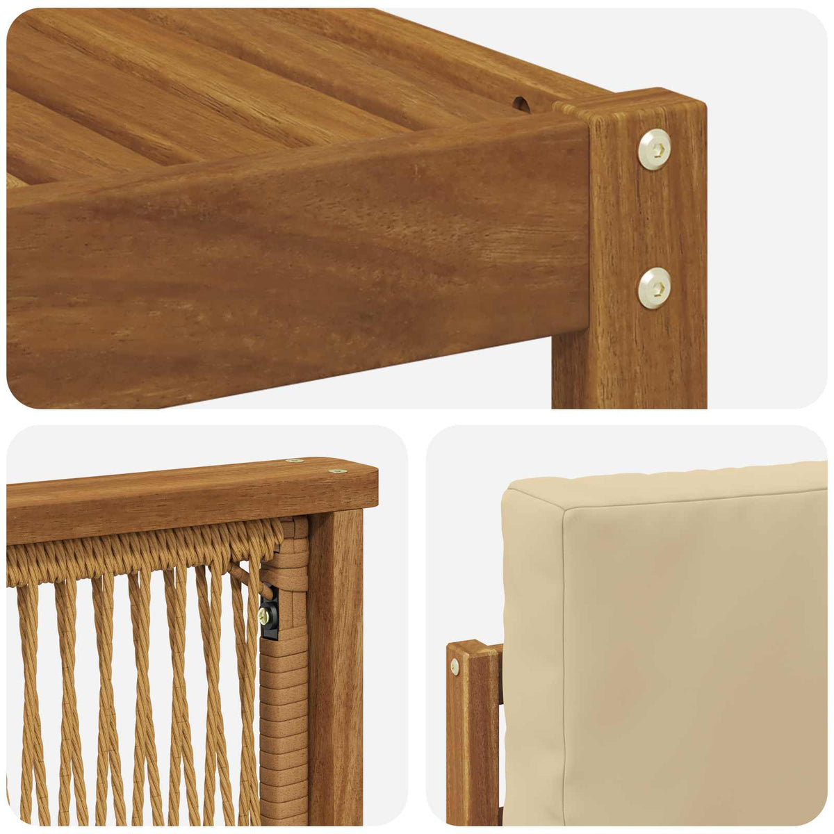 Set vanjskih sofa 5 pcs Prirodna i bež Poliester