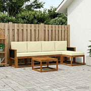 Set vanjskih sofa 6 pcs Prirodna i krem Poliester
