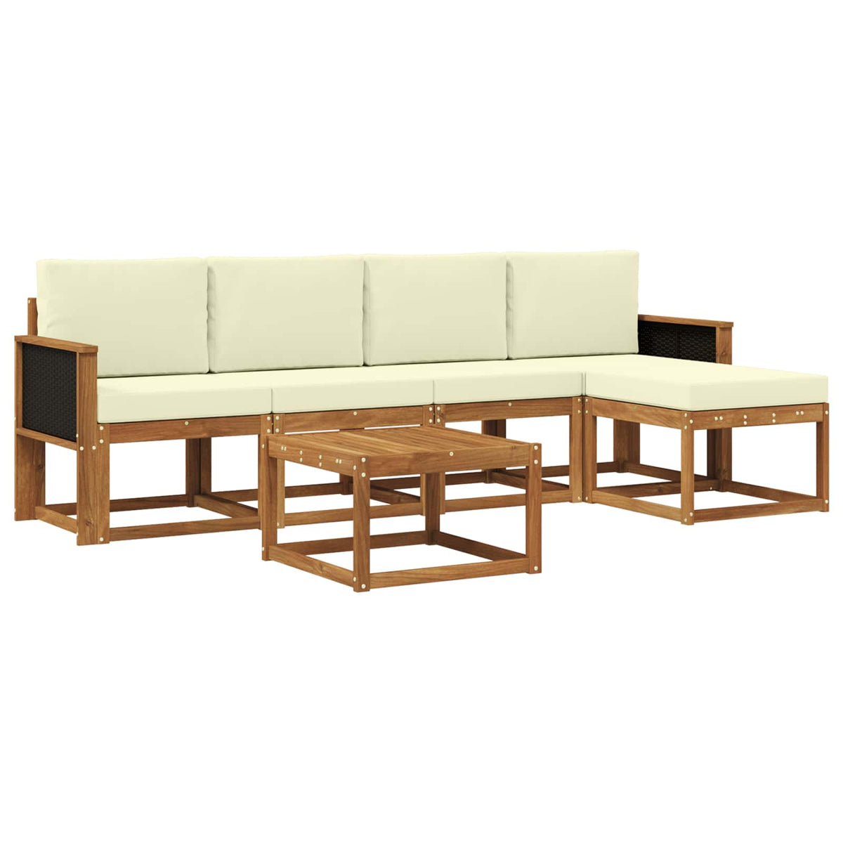 Set vanjskih sofa 6 pcs Prirodna i krem Poliester