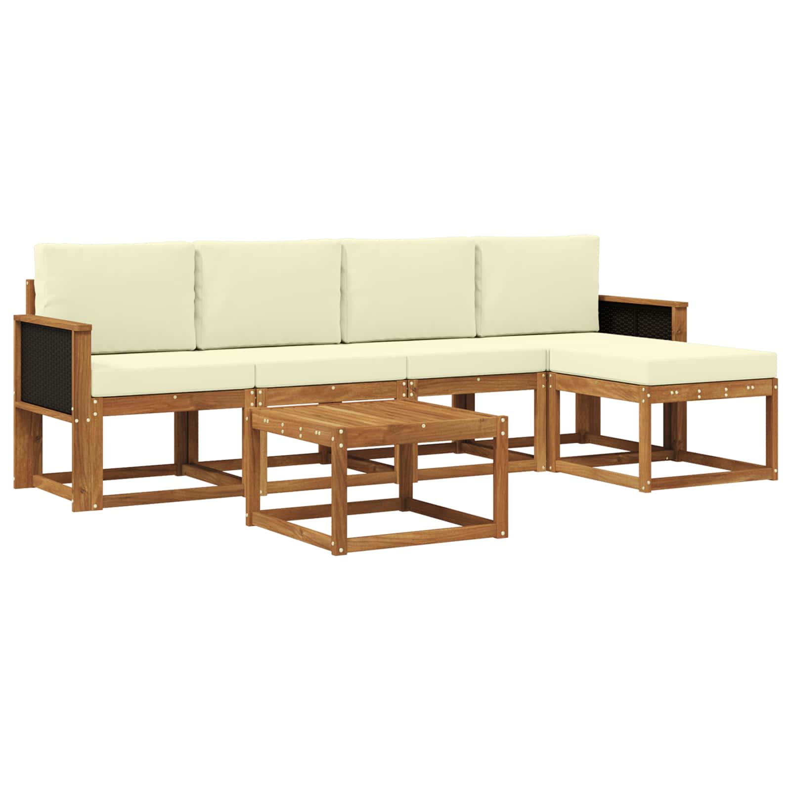 Set vanjskih sofa 6 pcs Prirodna i krem Poliester