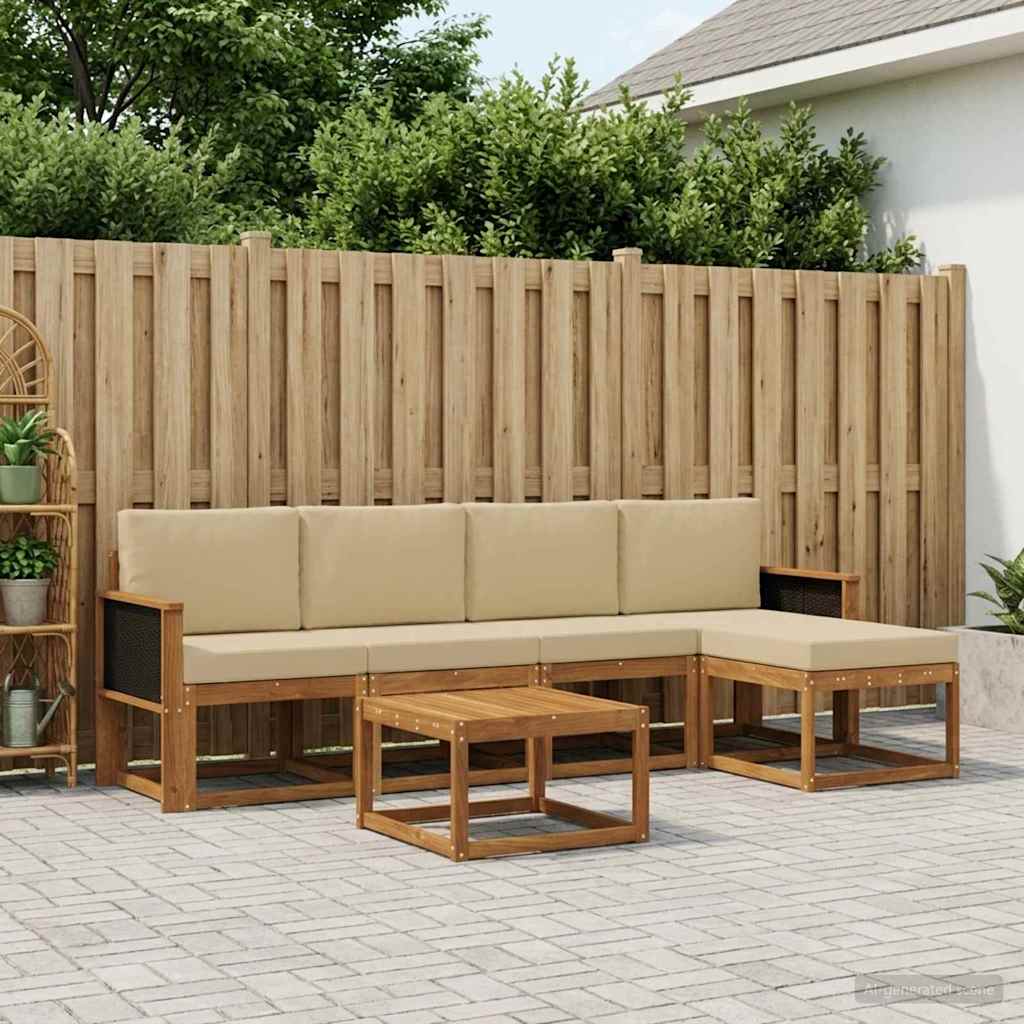 Set vanjskih sofa 6 pcs Prirodna i bež Poliester