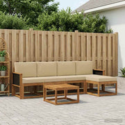 Set vanjskih sofa 6 pcs Prirodna i bež Poliester