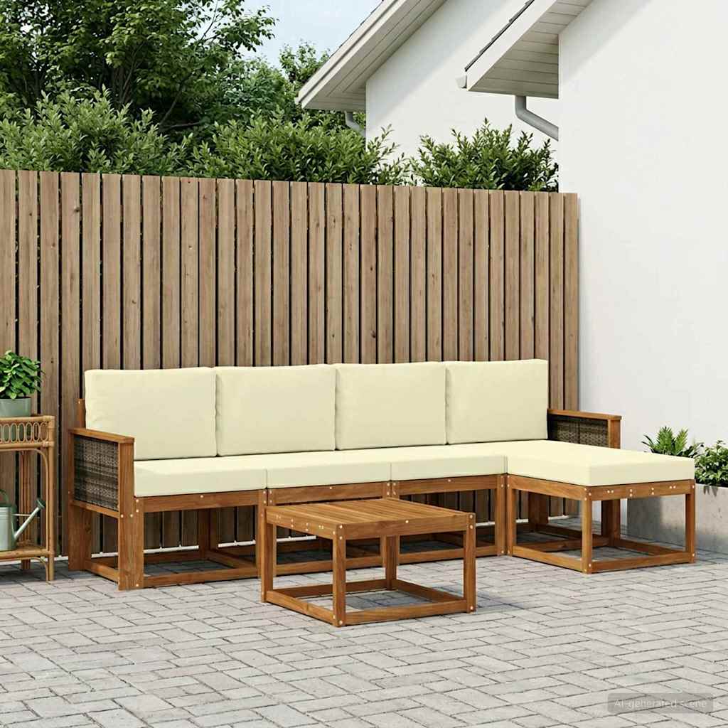 Set vanjskih sofa 6 pcs Prirodna i krem Poliester