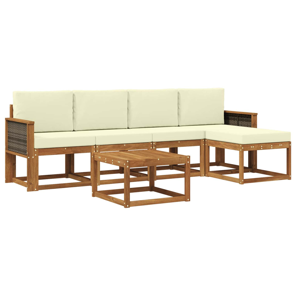 Set vanjskih sofa 6 pcs Prirodna i krem Poliester