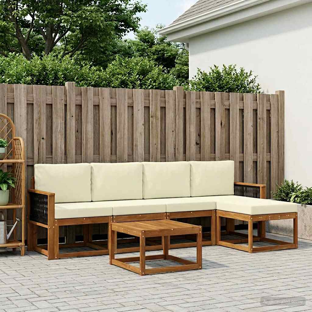 Set vanjskih sofa 6 pcs Prirodna i krem Poliester