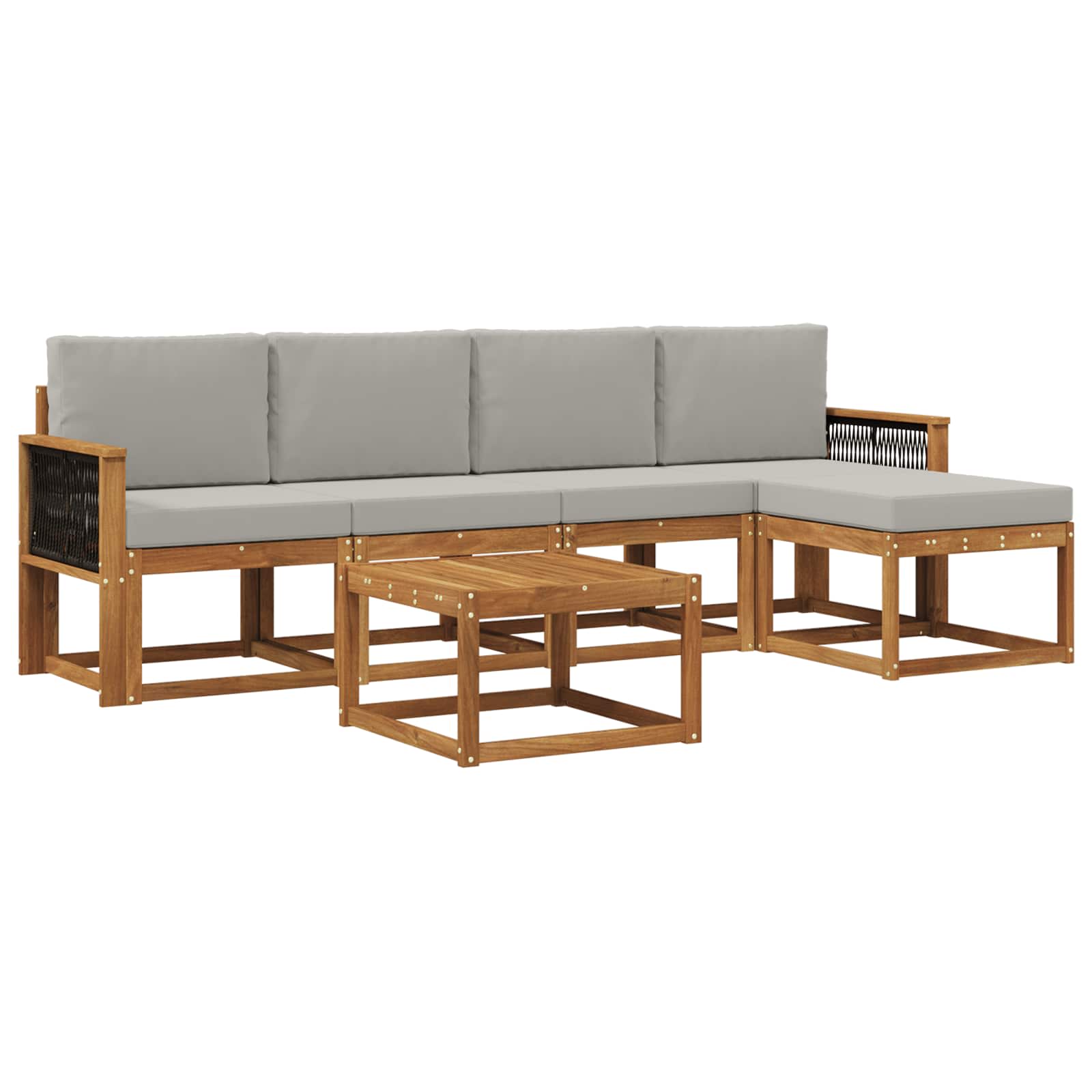 Set vanjskih sofa 6 pcs Prirodna i svjetlosiva Poliester