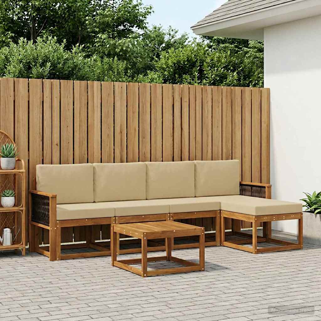 Set vanjskih sofa 6 pcs Prirodna i bež Poliester
