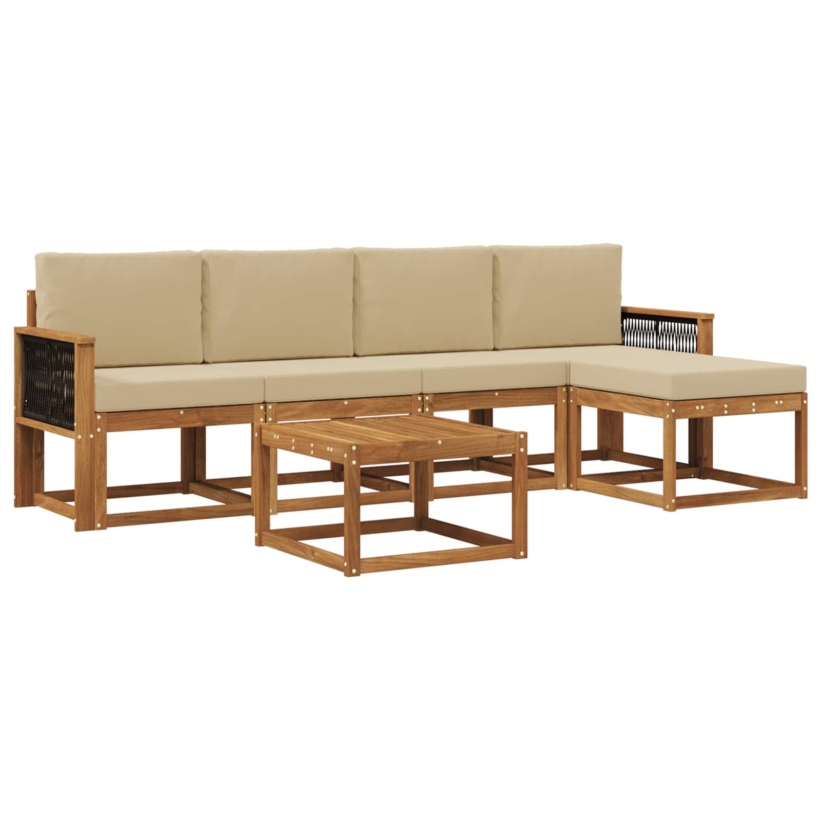 Set vanjskih sofa 6 pcs Prirodna i bež Poliester